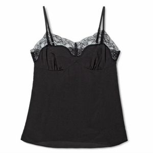 Rodarte for Target Black Lace Trimmed Camisole - Size Large